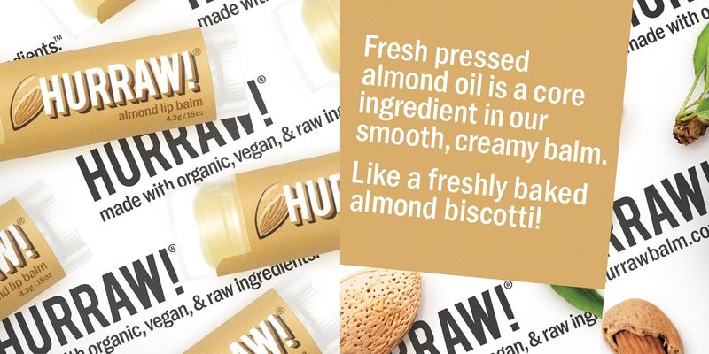 HURRAW! Almond Lip Balm - Organic, Vegan, Cruelty-Free, Non-GMO, Gluten-Free, All-Natural Lip Care - Image 4