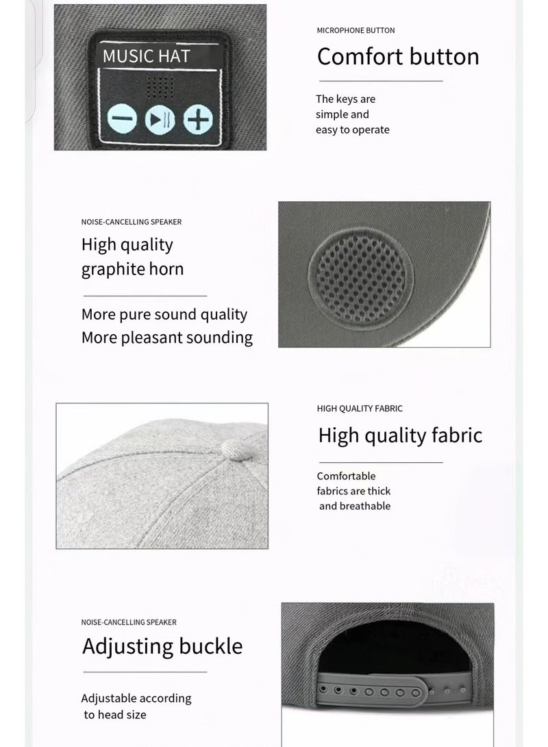 Neutral Bluetooth music cap, wireless headphone cap, dual ear stereo, rechargeable Bluetooth speaker - Image 3