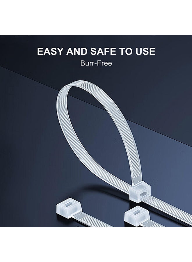 Loquat Nylon Cable Ties 100 Pack White Various Sizes Multi-Purpose Self-Locking Nylon Cable Management Suitable For Home, Office, Garden, Workshop Plastic Cable Ties Length 760mm - Image 1