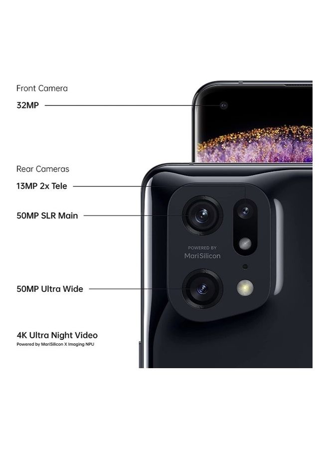 أوبو Find X5 Pro 12GB RAM 256GB Glazed Black 5G - الإصدار العالمي - Image 2