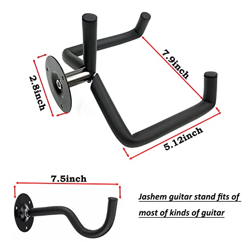 Jashem Guitar Wall Mount - Acoustic & Electric Guitar, Ukulele, Banjo & Mandolin Wall Hanger (2 Packs) - Image 3