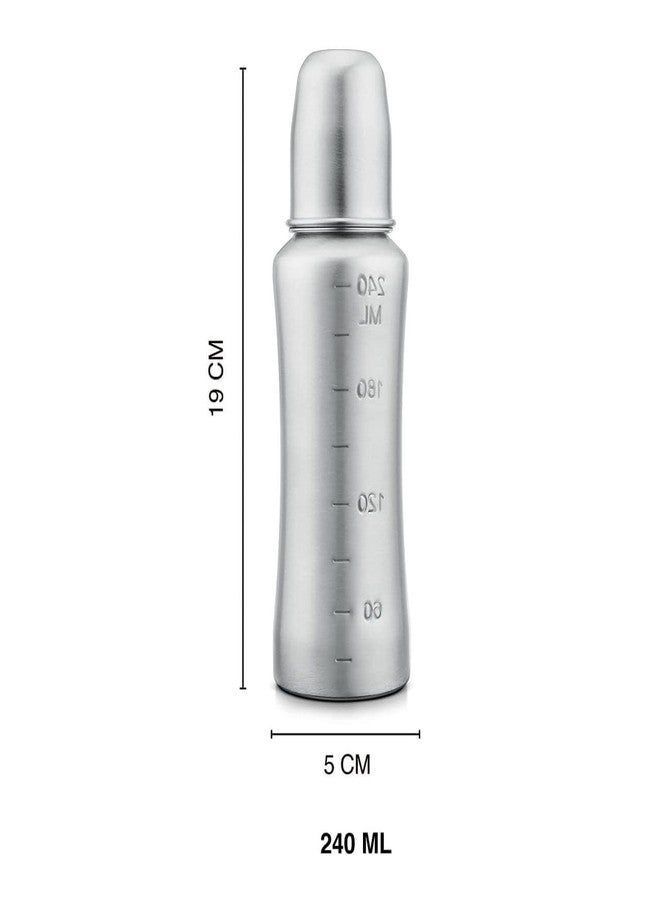 FROWWY Stainless Steel Baby Feeding Bottle | Insulated Milk Bottle for Babies | BPA-Free Baby Feeding Bottle with Leak-Proof Lid | Safe & Durable Feeding Bottle for Infants & Toddlers (Silver) (140 ml) - Image 4