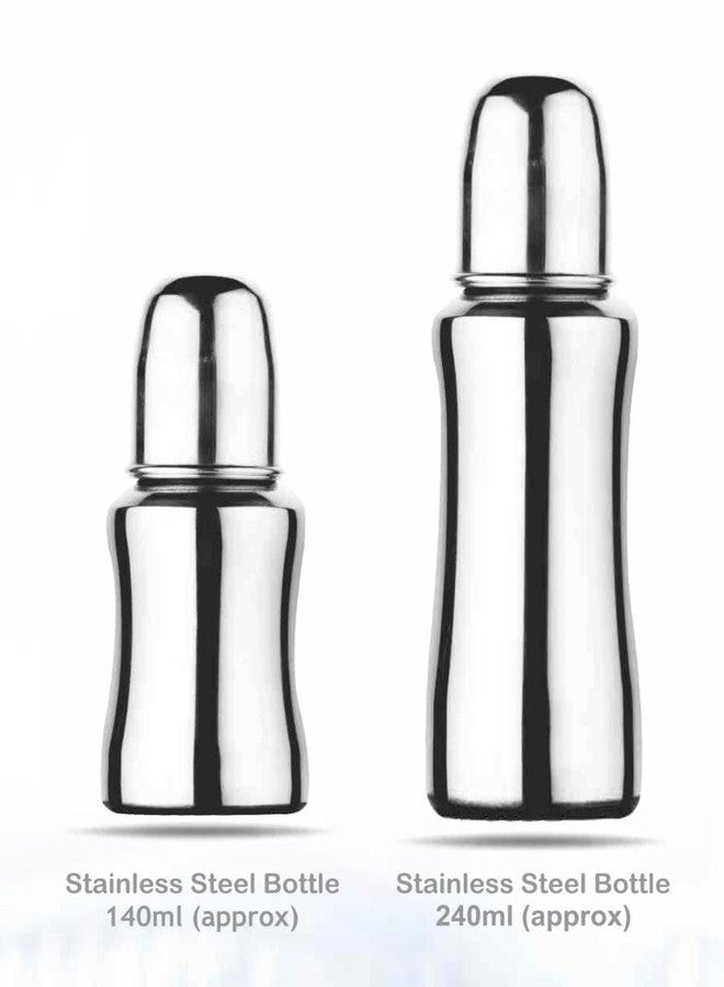 FROWWY Stainless Steel Baby Feeding Bottle | Insulated Milk Bottle for Babies | BPA-Free Baby Feeding Bottle with Leak-Proof Lid | Safe & Durable Feeding Bottle for Infants & Toddlers (Silver) (140 ml) - Image 3