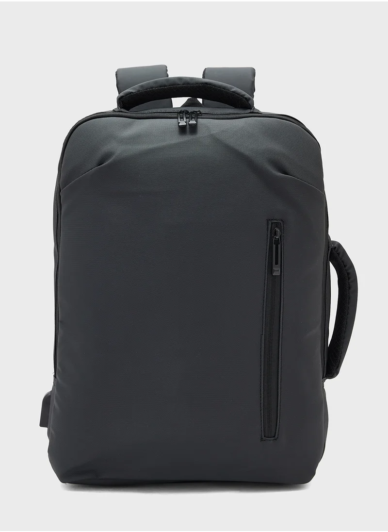 Robert Wood Casual Padded Laptop Backpack With Usb Port