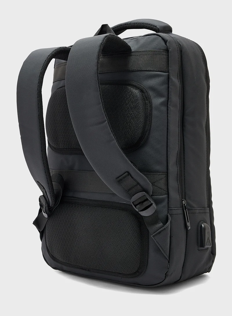 Robert Wood Casual Padded Laptop Backpack With Usb Port