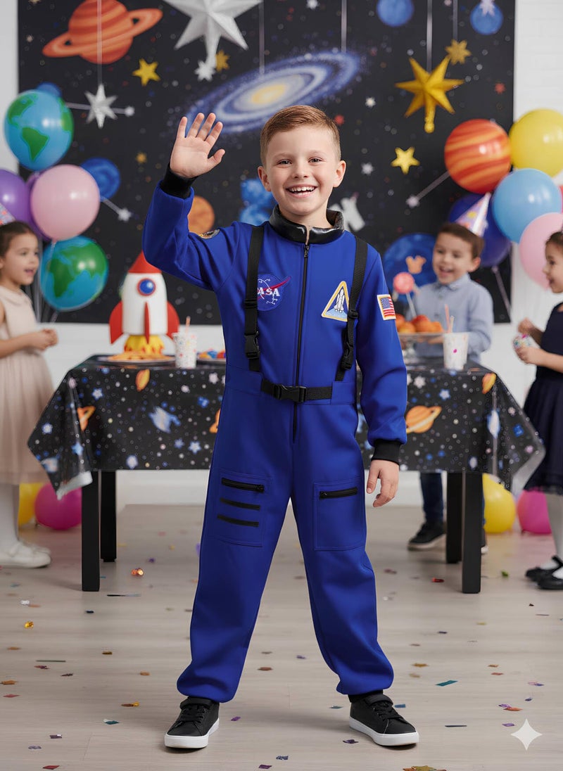 Dormstop Astronaut Costume for Kid Boy NASA Space Jumpsuit Space Outfit Pretend Dress up 3-12Years - Image 3