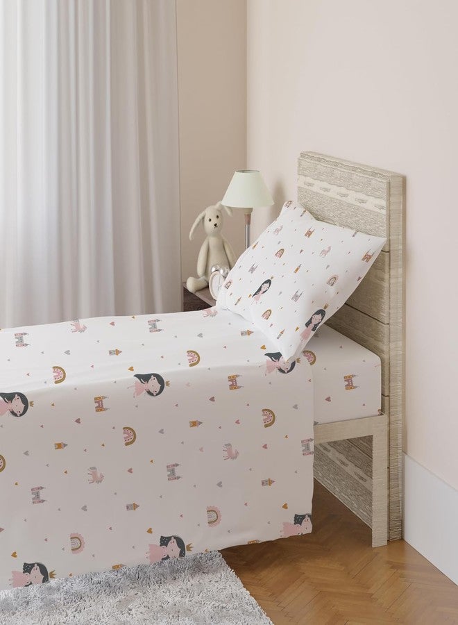 ROLJZTY Bed Sheets for Kids Girls, Soft Microfiber Twin Sheets Set 3 Piece Deep Pocket Bed Sheet Set, Breathable Sheet Sets Twin Size Bed Princesses Unicorn Printed - Image 3