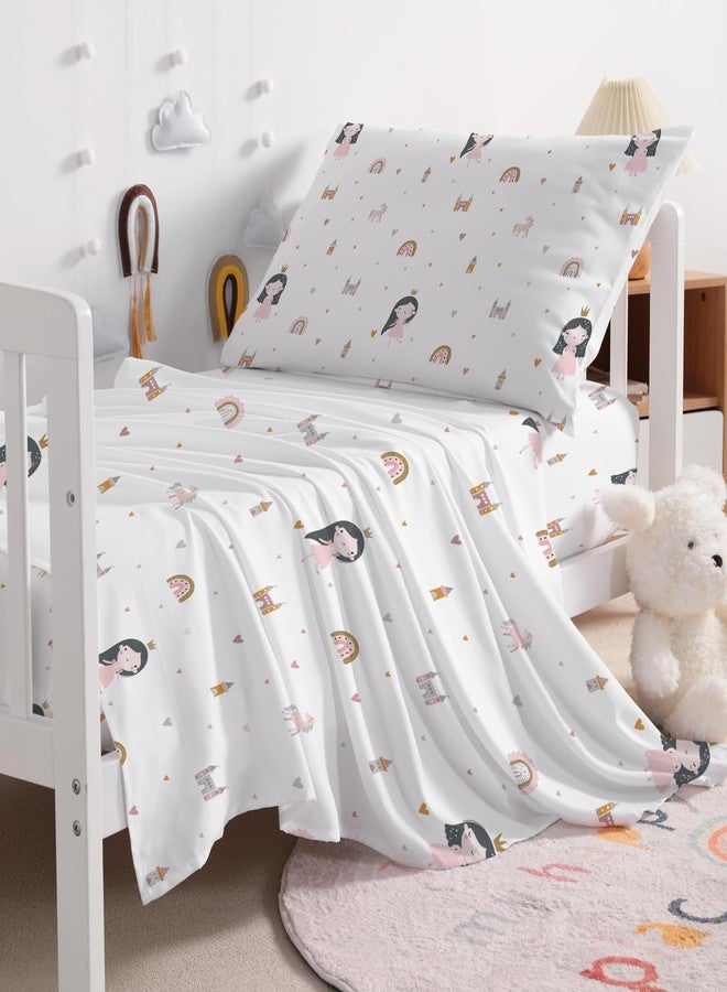 ROLJZTY Bed Sheets for Kids Girls, Soft Microfiber Twin Sheets Set 3 Piece Deep Pocket Bed Sheet Set, Breathable Sheet Sets Twin Size Bed Princesses Unicorn Printed - Image 4