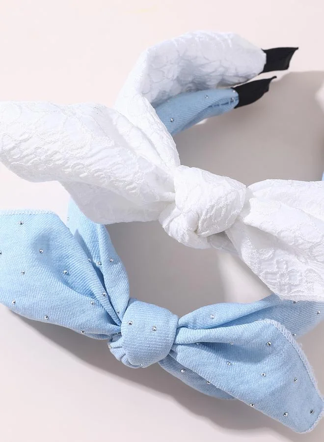 Take Two  Pack of 2 Girls Embellished Bow Headbands for Women | Best Price UAE