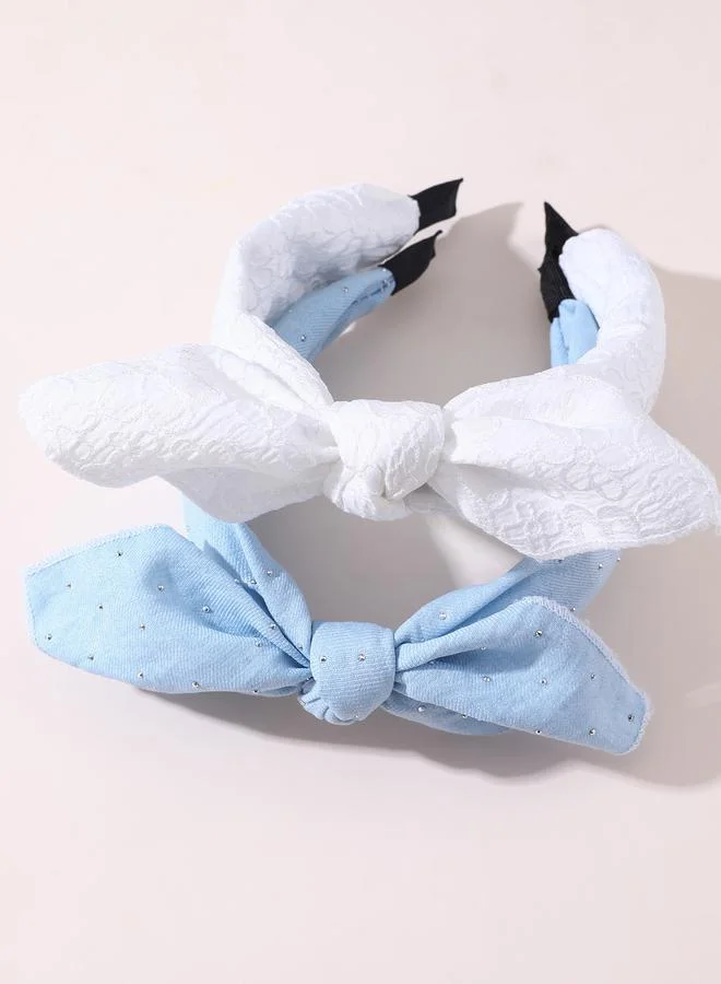 تايك تو Pack of 2 Girls Embellished Bow Headbands