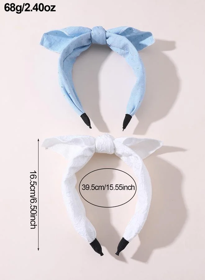 Take Two  Pack of 2 Girls Embellished Bow Headbands for Women | Best Price UAE