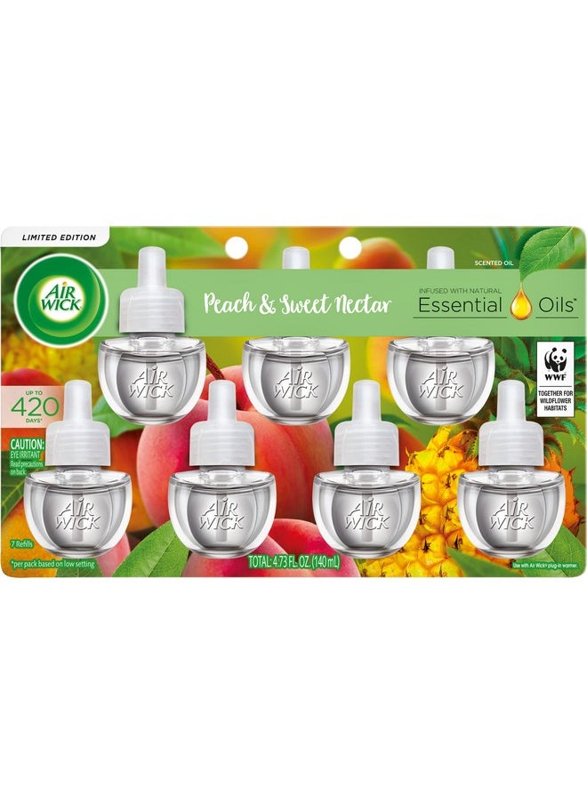 Air Wick Air Wick Plug in Scented Oil Refill, 7 ct, Peach & Sweet Nectar, Air Freshener, Essential Oils  - Image 1