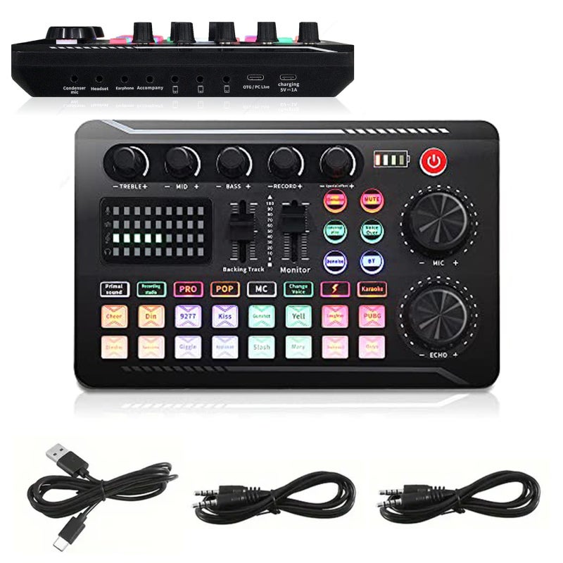 F998 Professional Mixer,Live Streaming Equipment,Podcast Equipment,3-4 Mobile Phones For Simultaneous Live Streaming,One Click Noise Reduction,Used For Podcast/Recording/Game/Voice/Video studios - Image 1