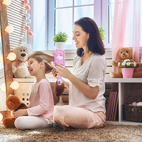 Junwapy 2 Packs Hair Brush and Hair Comb Glitter Detangling Hair Brush with Pink Comb Set Soft Anti-static Massage Scalp Brush Easily Brushed Through Tangles for Women Girls Straight and Curly hair - Image 3