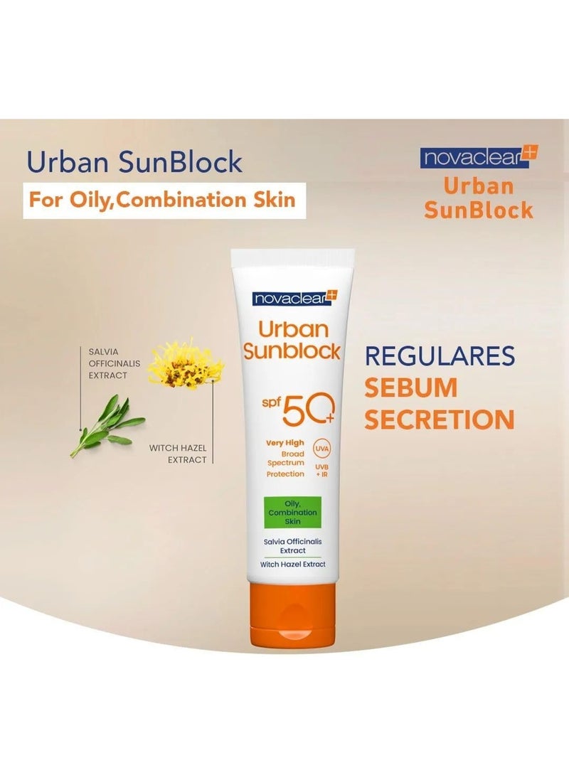 novaclear نوفاكلير واقي شمس حضري SPF 50+ للبشرة الدهنية – يتحكم في الزيت، سريع الامتصاص، بدون أثر أبيض – 40 مل - Image 2