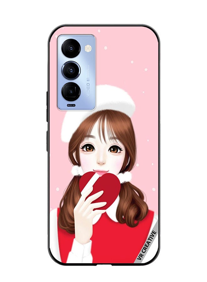VR CREATIVE Protective Case Cover For Tecno Camon 18/18 P Girl Holding Heart Design Multicolour - Image 1