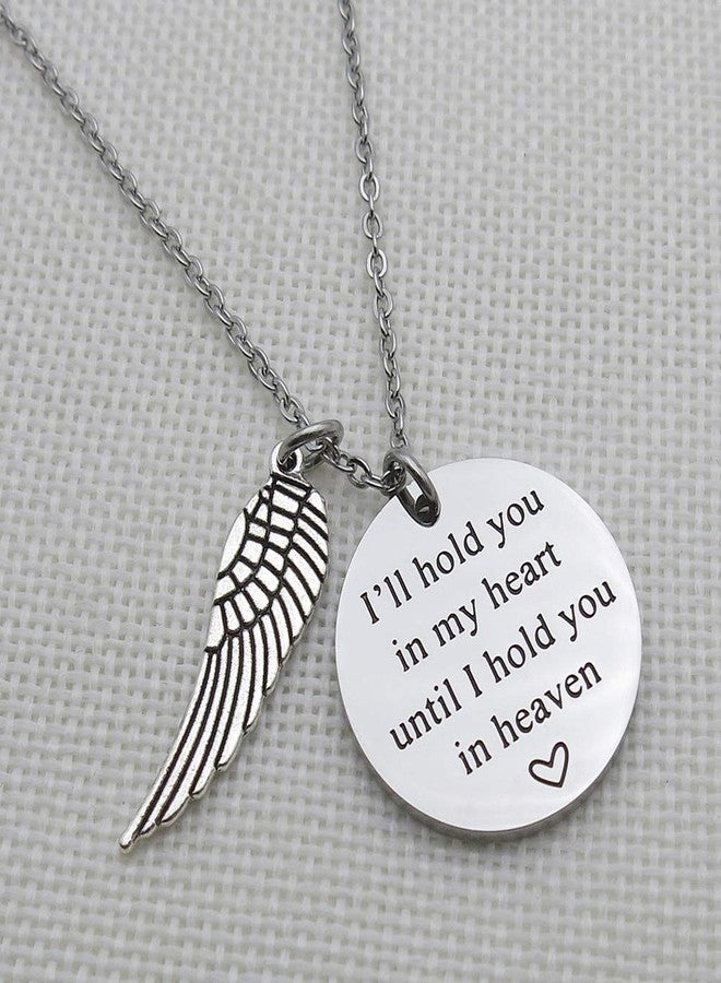 IDLAN Memorial Jewelry I Will Hold You in My Heart Until I Can Hold You in Heaven Pendant Loss of Child Necklace Cremation Jewelry Remembrance Jewelry - Image 2