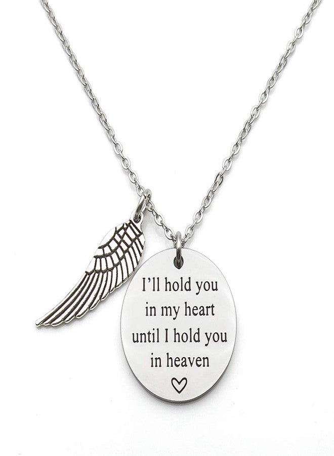 IDLAN Memorial Jewelry I Will Hold You in My Heart Until I Can Hold You in Heaven Pendant Loss of Child Necklace Cremation Jewelry Remembrance Jewelry - Image 1
