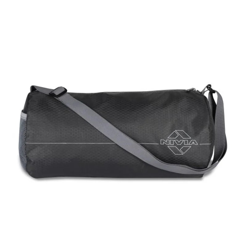 نيفيا Nivia Polyester Gym Bag in Black and Grey