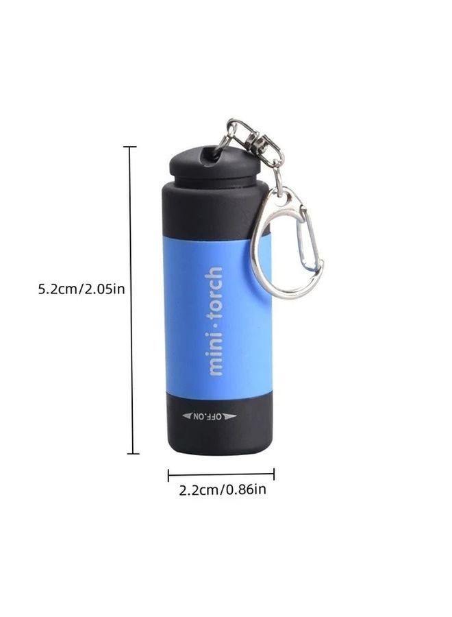 Blue Mini LED Flashlight Portable High Brightness USB Rechargeable Keychain Light For Camping Emergency - Image 4