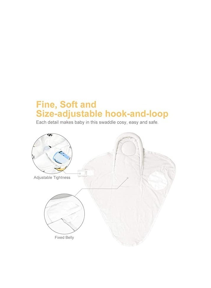 Knirose Premium Soft Cotton Baby Swaddle Blankets, Unisex Baby Blanket Wrap for Newborn Baby Boys Girls, Skin Friendly Wearable Swaddling Sleep Sack Calms Startle Reflex (Planet, White, 0-3 Months) - Image 4