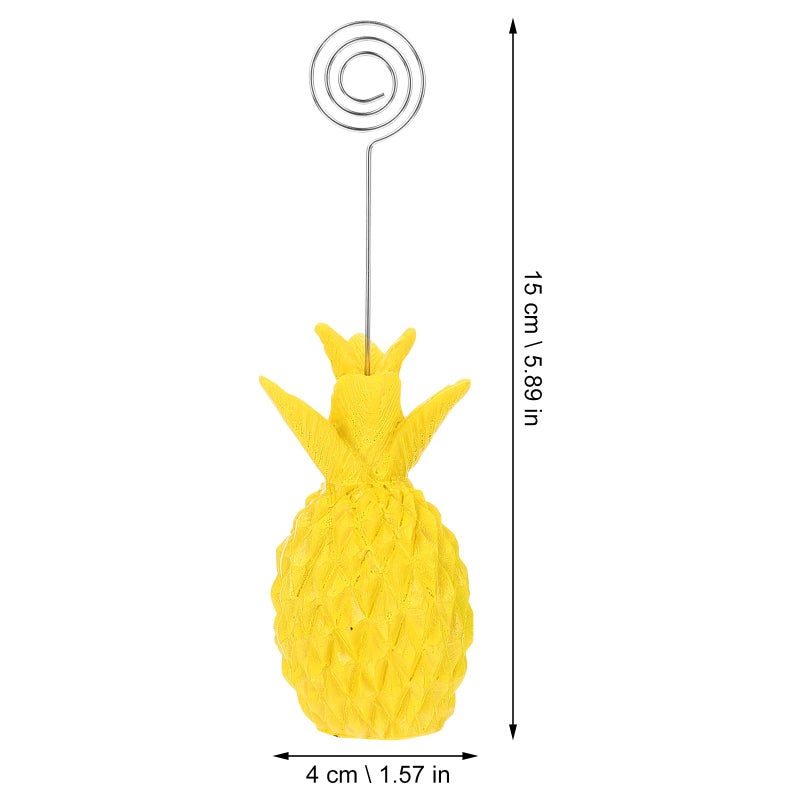 Resin Pineapple Shaped Memo Holders 2pcs Desktop Note Clips Yellow Green Bases - Image 3