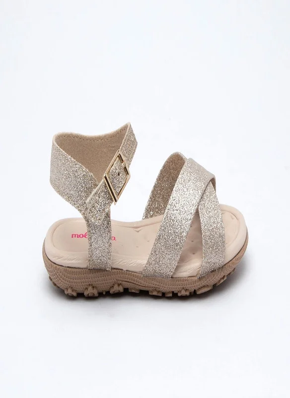 موليكينها MOLEKINHA Sandals with Back strap For Infant Girls, Gold