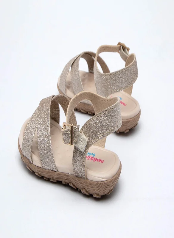 موليكينها MOLEKINHA Sandals with Back strap For Infant Girls, Gold