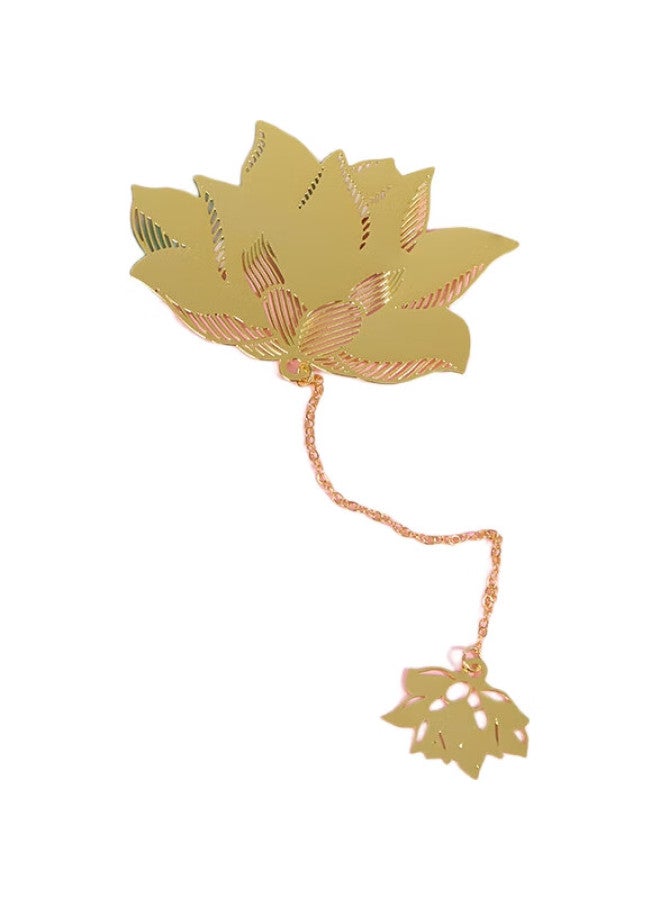 Tatanice Lotus Flower Bookmark, Birthday Gift, Creative Vintage-Style Brass Bookmark, Book Clip, Gift For Teachers, Friends, Male And Female Classmates - Image 3