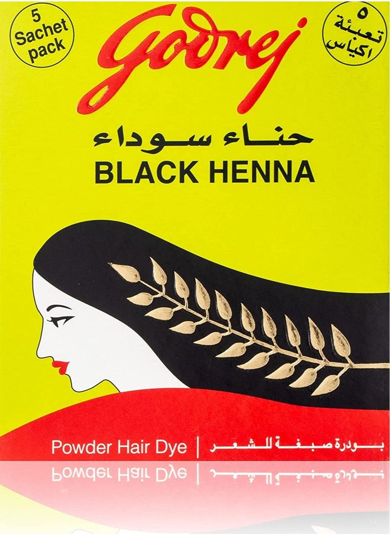 Godrej Godrej Hair Dye Powder, Natural Black, 15g (Pack of 5)  - Image 3