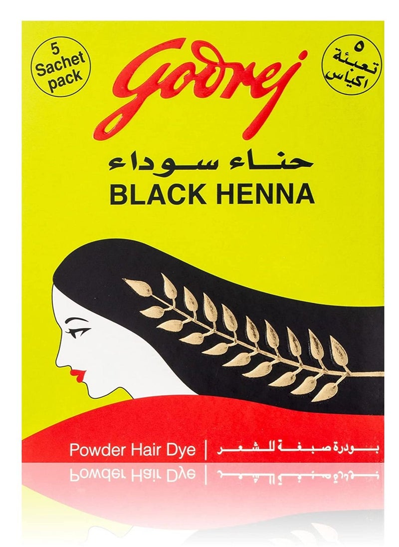 Godrej Godrej Hair Dye Powder, Natural Black, 15g (Pack of 5)  - Image 1