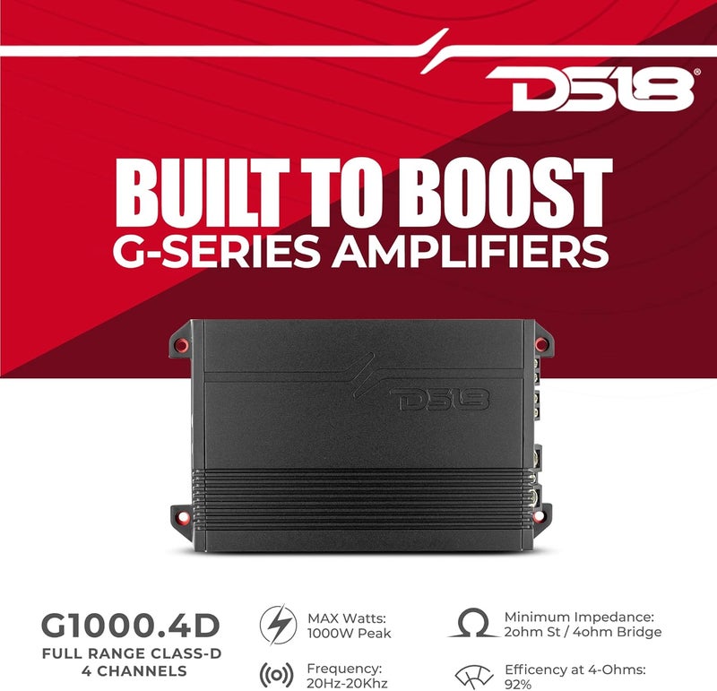 DS18 مضخم الصوت DS18 G1000.4D للسيارات - جين-إكس فئة D 4 قنوات 1000 واط أقصى طاقة - Image 2