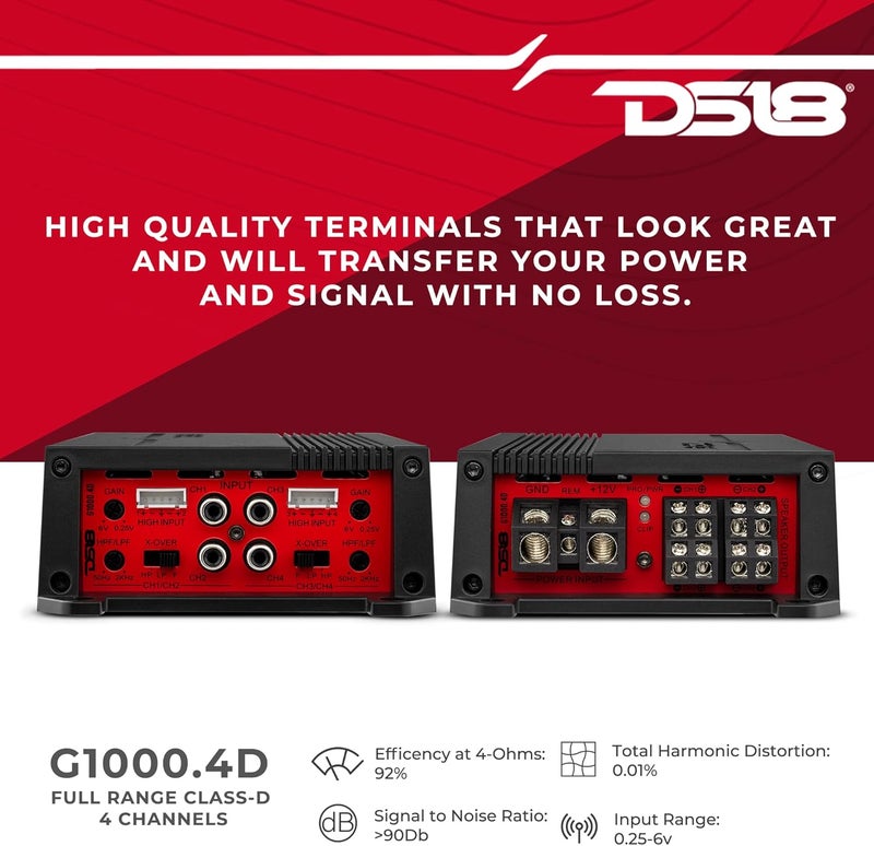 DS18 مضخم الصوت DS18 G1000.4D للسيارات - جين-إكس فئة D 4 قنوات 1000 واط أقصى طاقة - Image 3