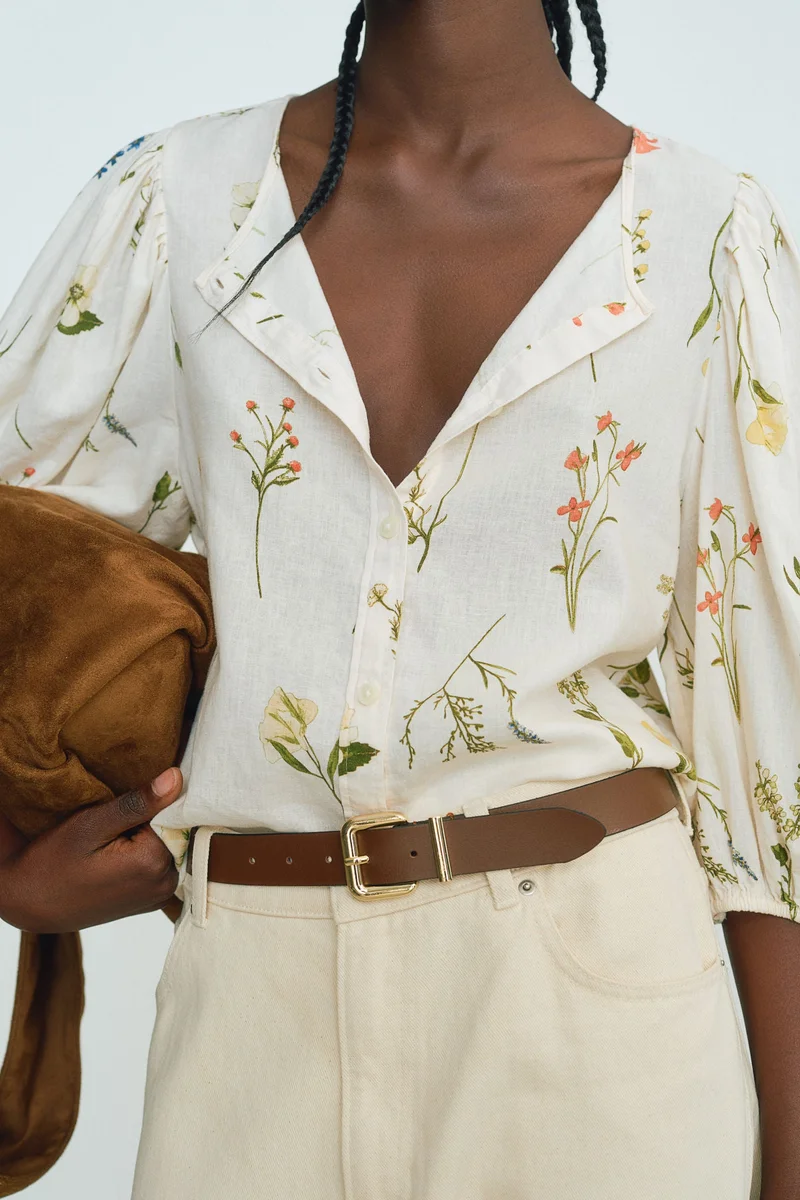 H&M Linen-blend blouse