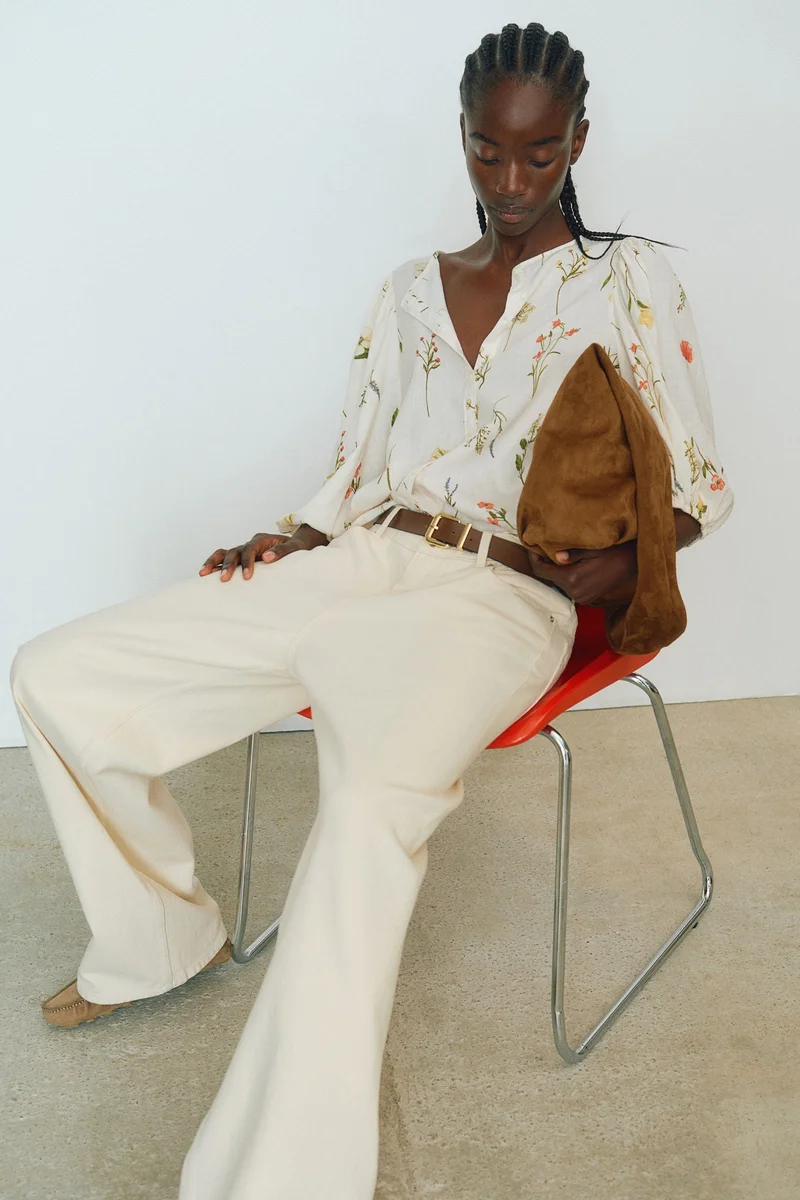 H&M Linen-blend blouse