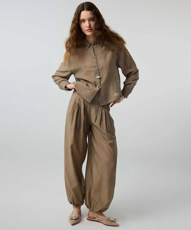 Ipekyol  Rhinestone Embellished Striped Shirt for Women | Best Price UAE