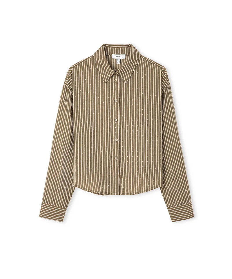 Ipekyol  Rhinestone Embellished Striped Shirt for Women | Best Price UAE