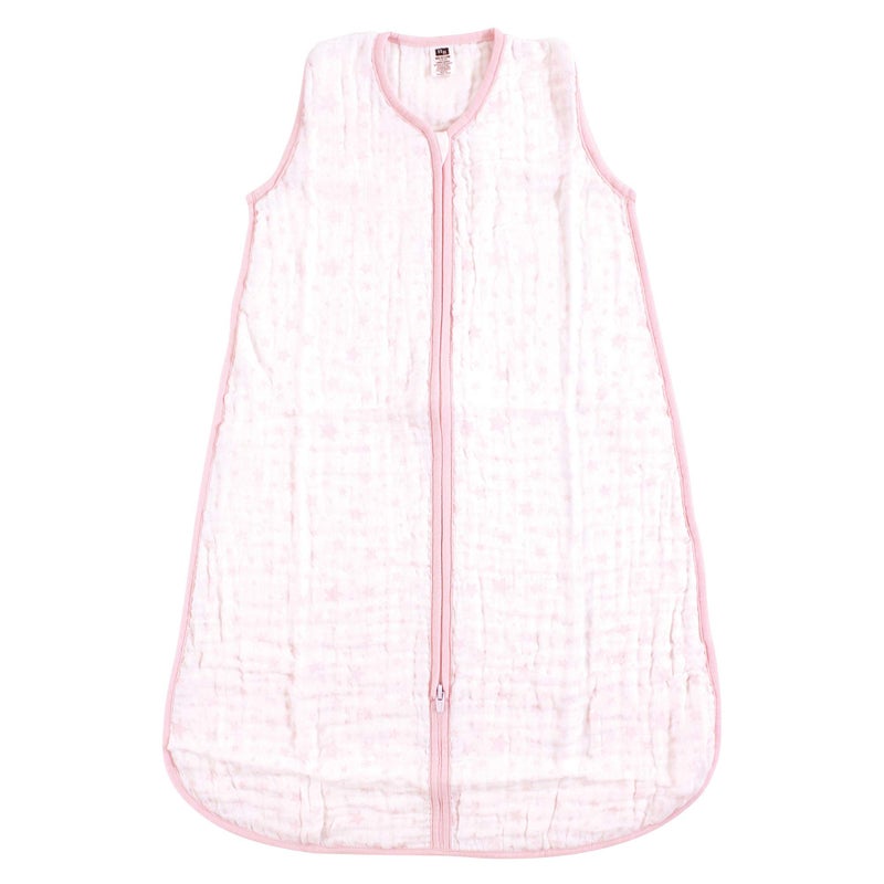 hudson baby Hudson Baby Unisex Baby Muslin Cotton Sleeveless Wearable Sleeping Bag Sack Blanket Pink Stars 1824 Months 