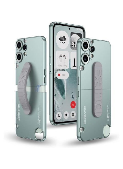 Case for Nothing CMF Phone 2 Pro with Elastic Silicone Wrist Strap Case, 2-in-1 Brushed Rigid PC Shockproof Protective Back Case CMF Phone 2 Pro (2025)