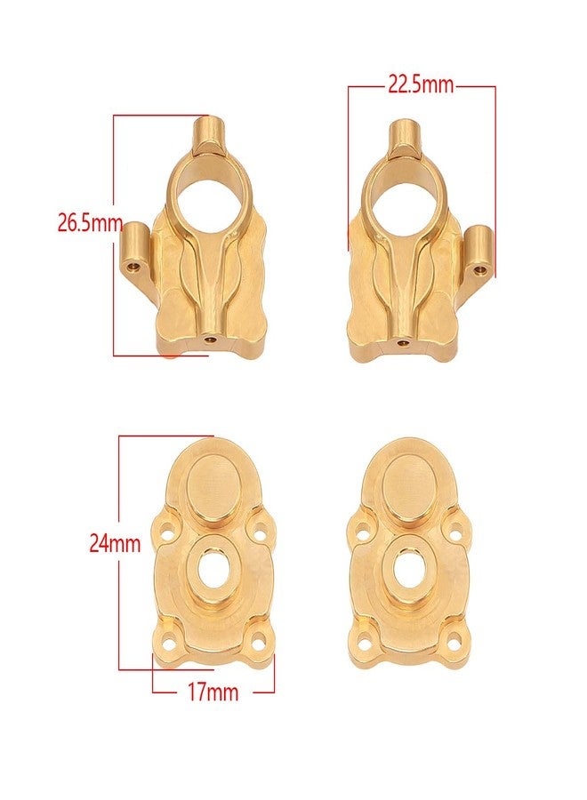 قطع غيار ترقية سيارة الزحف التي تعمل بالتحكم عن بعد FMS FCX24 Brass Portal Axle Counterweight 1/24 (مجموعة التوجيه الأمامي) - Image 3