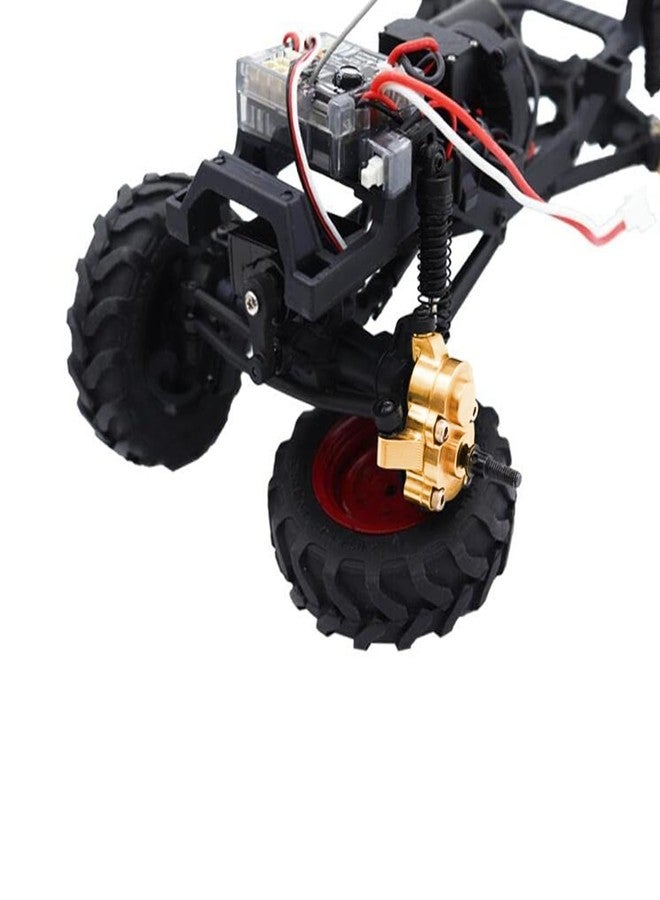 قطع غيار ترقية سيارة الزحف التي تعمل بالتحكم عن بعد FMS FCX24 Brass Portal Axle Counterweight 1/24 (مجموعة التوجيه الأمامي) - Image 2
