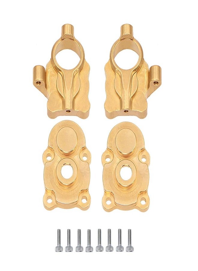 قطع غيار ترقية سيارة الزحف التي تعمل بالتحكم عن بعد FMS FCX24 Brass Portal Axle Counterweight 1/24 (مجموعة التوجيه الأمامي) - Image 1