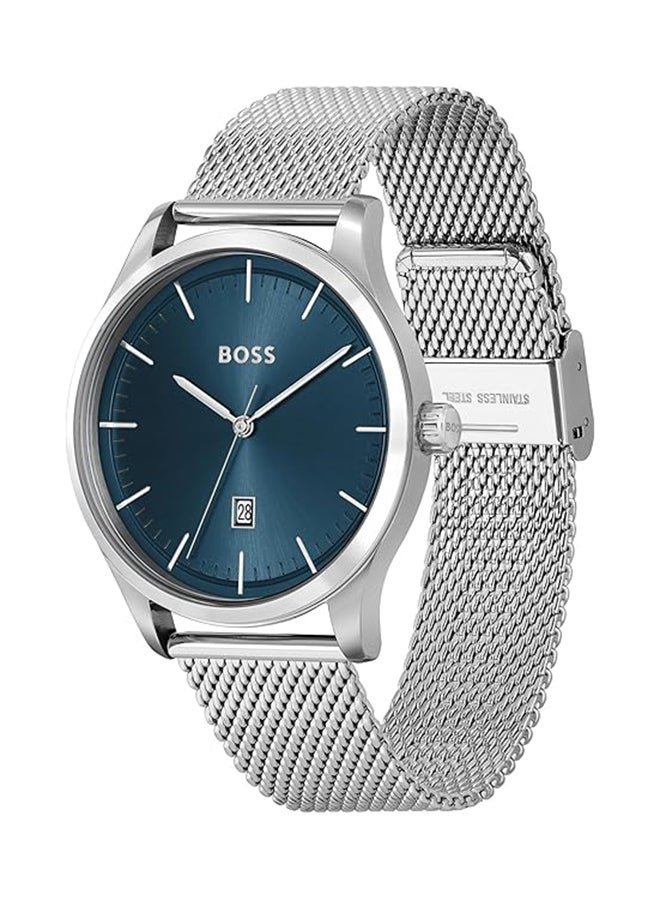 HUGO BOSS ساعة يد رجالية بعقارب دائرية الشكل من الستانلس ستيل 1570160 - 43 ملم  - Image 4
