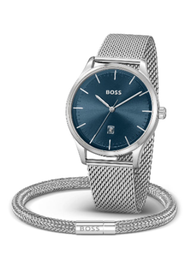 HUGO BOSS ساعة يد رجالية بعقارب دائرية الشكل من الستانلس ستيل 1570160 - 43 ملم  - Image 1