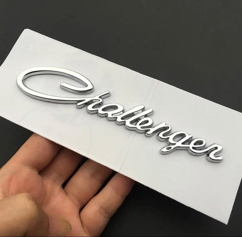 AUTO MT Emblems for Car & Bike Metal Lo.go and Grill Me.tal Lo.go, Auto Accessories for Car Emblem 3D Badge Auto Racing Sport Sticker Grand Tourer Decal. (Challenger Chrome Sticker) - Image 2