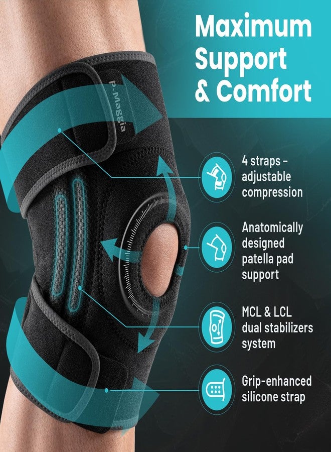 P-Maggia Knee Brace for Women and Men with 4 Side Stabilizers & Upgraded Patella Gel Pad – Adjustable Knee compression Sleeve for Meniscus Tear, ACL, MCL, Arthritis– Support & Pain Relief Brace [XXL] - Image 2