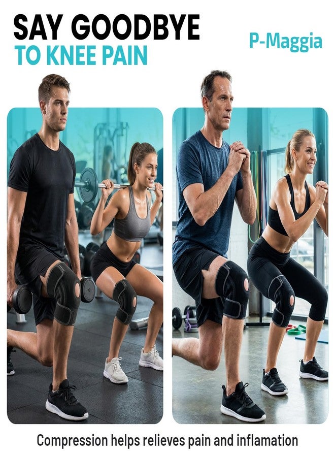 P-Maggia Knee Brace for Women and Men with 4 Side Stabilizers & Upgraded Patella Gel Pad – Adjustable Knee compression Sleeve for Meniscus Tear, ACL, MCL, Arthritis– Support & Pain Relief Brace [XXL] - Image 5