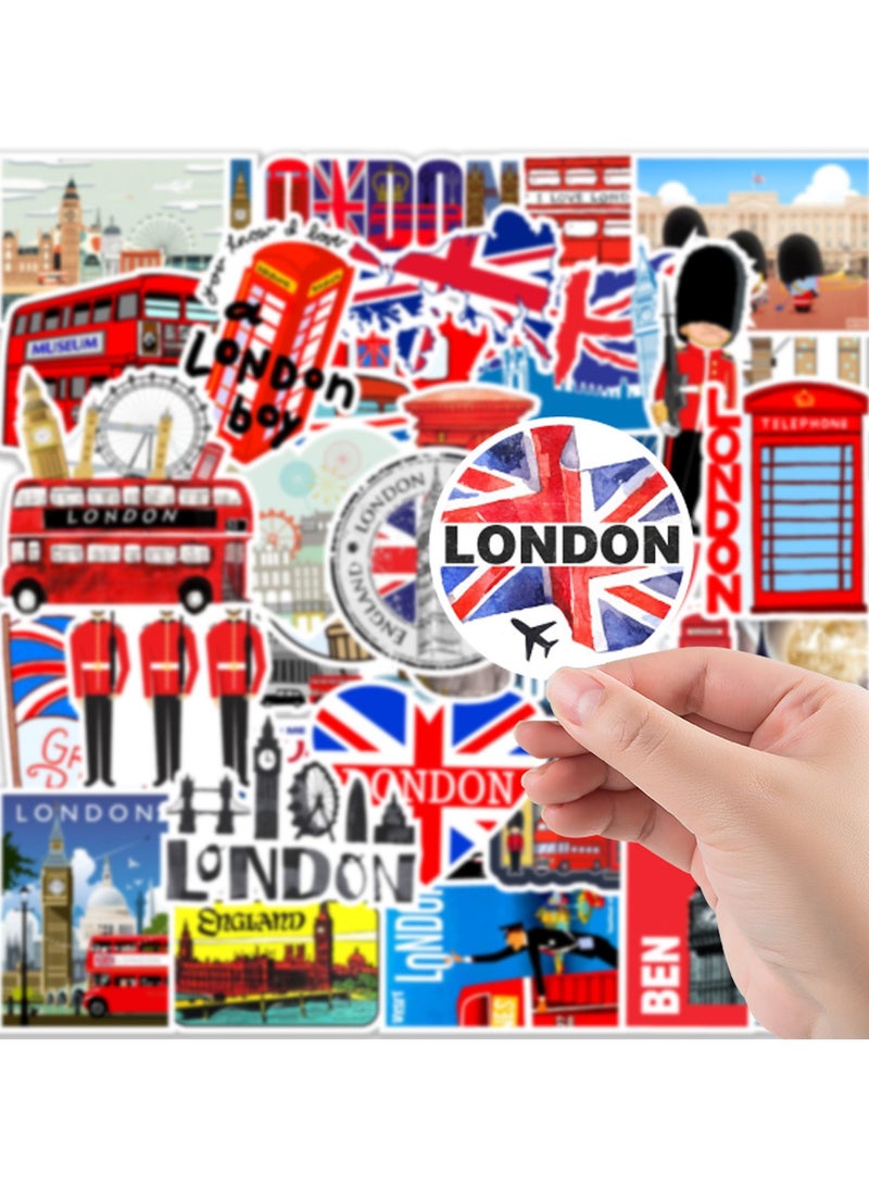 50 Pcs Red Buses Stickers for Teens London Vacation Travel Water Bottles Stickers Laptop Skateboard Cup Bikes Scrapbook Waterproof Stickers for Water Bottles Adults Girls and Boys Kids Stickers Pack - Image 3