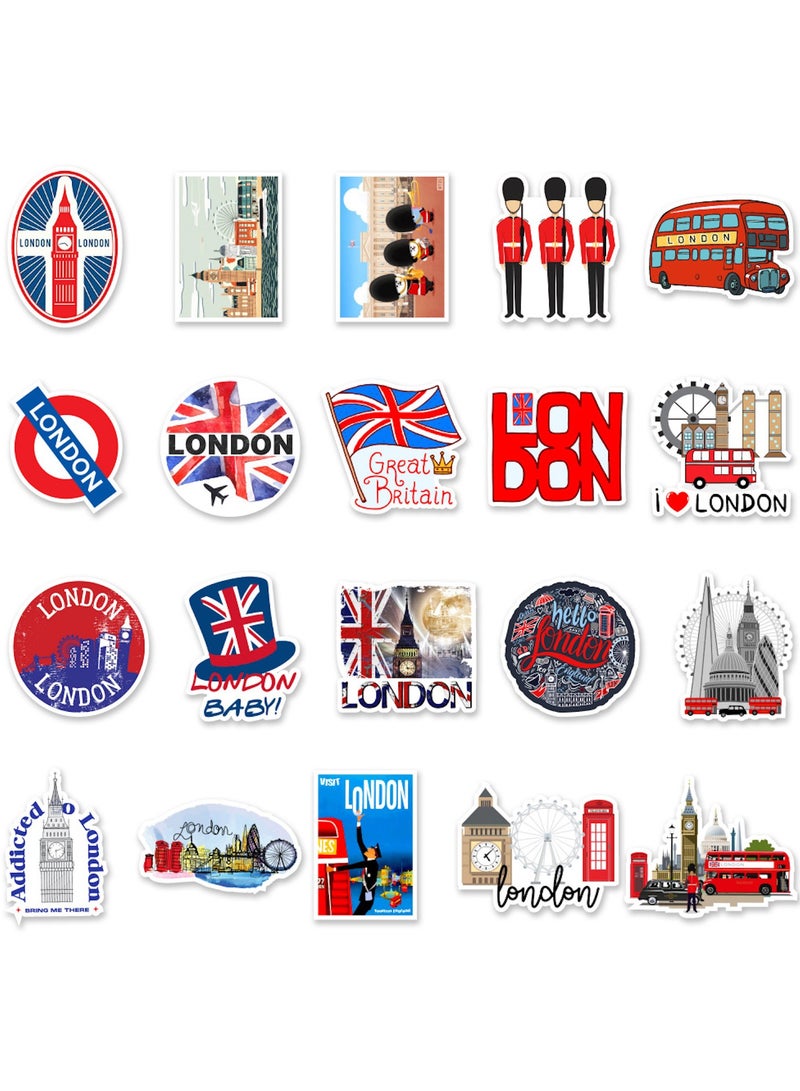 50 Pcs Red Buses Stickers for Teens London Vacation Travel Water Bottles Stickers Laptop Skateboard Cup Bikes Scrapbook Waterproof Stickers for Water Bottles Adults Girls and Boys Kids Stickers Pack - Image 5