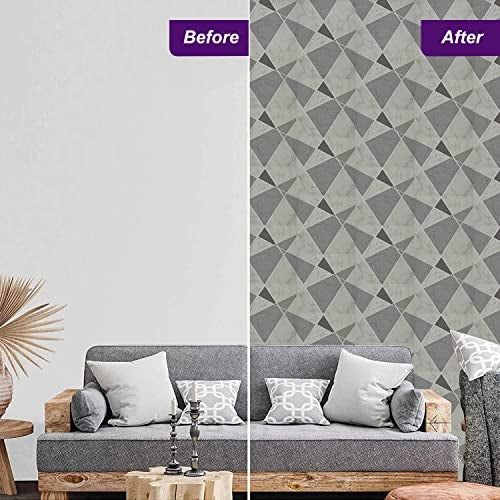 Asian Paints ezyCR8 Triangle Black Non-Adhesive Wallpaper for Home & Office, Easy Application, Water Resistant, Dust Proof, PVC Coated Interior Décor (53cm x 950cm)| (54 sq. ft. per roll) - Image 3